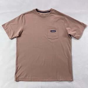 Patagonia Shirt Mens Medium Brown P-6 Logo Pocket Responsibili-Tee‎ Short Sleeve
